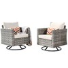 XIZZI Outdoor Rocking Chair 360 Degrees Swivel, Patio Bistro Set of 2, PE Rattan All Weather Outside Rocker Chair for Porch, Garden and Terrace - 2 of 4