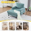 KTMBDW Chaise Lounge Chair Indoor, 49" Chenille Upholstered Sofa Bed for Living Room, Movie Room, Bedroom with 4 Storage Pockets - 4 of 4