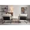 CAVINAS Modern Minimalist Accent Chair,Set of 2,Upholstered Hanging Armchair with Arm Pocket&Metal Frame,Leisure Chair for Living Room - 3 of 4