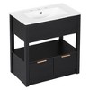 NicBex 30" Bathroom Storage Cabinet with Sink, Bathroom Vanity, 2 Spacious Drawers and 1 Open Shelf for Bathroom - 4 of 4