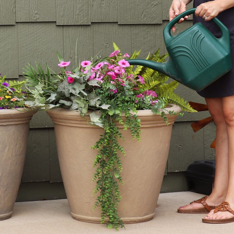 Sunnydaze Indoor/Outdoor Patio, Garden, or Porch Weather-Resistant Double-Walled Anjelica Flower Pot Planter - 24", 6 of 13