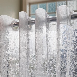 Aoibox No Hook Shower Curtain or Liner - Heavy Duty Cobblestone Bathroom Shower Curtain, Waterproof Plastic & PVC Free, Pebble Design - 1 of 4