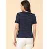 INSPIRE CHIC Women's Peter Pan Collar Keyhole Back Vintage Polka Dots Blouses - 4 of 4