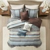 Sapphtopaz Traditional 7-Piece Jacquard Comforter Set, Geometric & Damask Design with Decorative Pillows, Bed Skirt (Includes Comforter & Shams) - 3 of 4