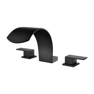 Cobbe Bathroom Faucet Double Handle 3-Hole 8-Inch Widespread Vanity Sink Faucet Matte Black - 1 of 4