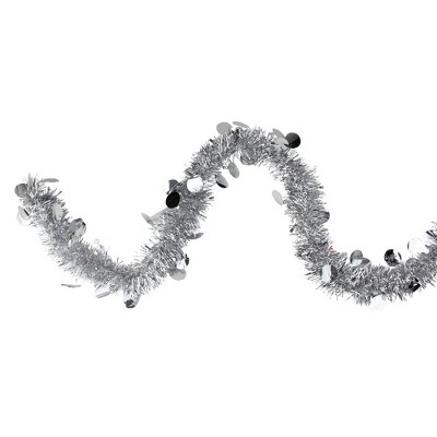 Northlight 50' x 2.5" Silver Shiny Tinsel Artificial Christmas Garland - Unlit