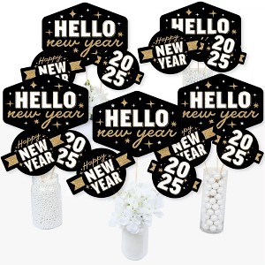 Big Dot of Happiness Hello New Year - 2025 NYE Party Centerpiece Sticks - Table Toppers - Set of 15 - 1 of 4