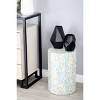 Natural Wood and Shell Octagon Accent Table Blue - Olivia & May: Handmade, No Assembly Required - 2 of 4