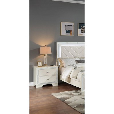 NicBex Nightstand with 2 Drawers,1pc Side Table with Storage Space and Metal Handle,Modern Bedside Table for Bedroom,Living Room