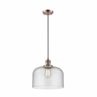 Bell - 1 Light Cord Hung Mini Pendant In Industrial Style-8 Inches Tall and 12 Inches Wide