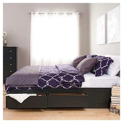Mate's Platform 6 Drawer Storage Bed King Black - Prepac