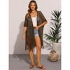 INSPIRE CHIC Women's Boho Open Front Short Sleeve Lightweight Fringe Beach Knit Cardigans - 3 of 4