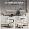 HYLEORY L-Shaped Convertible Sectional Sofa Couch 3 Seater with Linen Fabric, Complete with Ottoman, for Living Room, Apartment and Office - 4 of 4