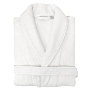 Waffle Terry Solid Bathrobe L/XL White - Linum Home, Size: Large/XL