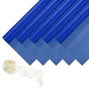 Unique Bargains Decorative Elegant Waterproof Matte Gift Wrap Paper with Ribbon 1 Set - 1 of 4