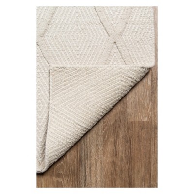 Langdon Beige Rectangular Wool Geometric Area Rug