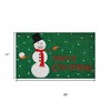 HomeRoots 17" X 29" Green White And Red Christmas Snowman Merry Christmas Outdoor Coir Door Mat - 3 of 4