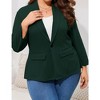 YESFASHION Women's Plus Size Casual Open Front Work Office Jackets Blazer Blazers with Pockets - 3 of 4