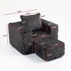 GDFStudio Shade Modern Corduroy Compressed Sofa with Ottoman and Pillow - 3 of 4