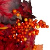 Northlight Leaves and Flowers Fall Harvest Wreath - 24-Inch, Unlit - 4 of 4
