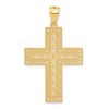 Black Bow Jewelry 14k Yellow Gold Greek Key Filigree Cross Pendant - 3 of 4