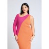ELOQUII Women's Plus Size Colorblocked Asym Dress - 4 of 4
