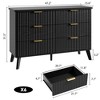 47.2" Modern Fluted Dresser - 6-Drawer Wooden Chest w/ Curved Profile for Bedroom, Living Room, Kids Room, Hallway & TV Stand - 2 of 4