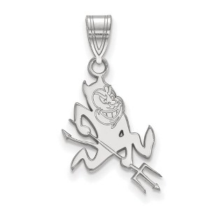 Black Bow Jewelry 10k White Gold Arizona State Sun Devils NCAA Large Pendant - 1 of 3