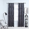 vidaXL Elegant Velvet Blackout Curtains with Rings - Perfect for Home and Office - Anthracite Color - 54"x63" - Machine Washable - Set of 2 - 2 of 4