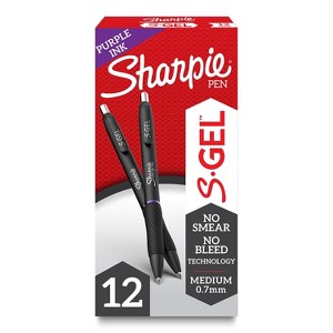 Sharpie S-Gel Retractable Gel Pen Medium Point Purple Ink Dozen (2126235) - 1 of 4