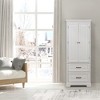 Teamson Home St. James Wooden Linen Tower Cabinet With 2 Drawers, White ...