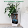 30" Tall Planters (Set of 2) - Heavy Duty Self-Watering Pots with Drainage Holes, Water Monitor & Inner Bucket for Indoor/Outdoor - White - 2 of 4