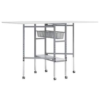 Cutting Table with Grid Silver/White - Sew Ready