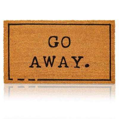 Juvale Go Away Doormat, Funny Front Door Welcome Mat for Outdoor Porch or Patio, Natural Coco Coir, 17 x 30 In