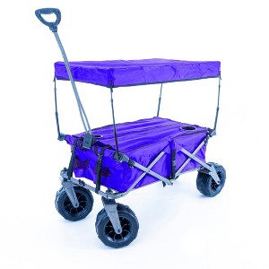 HOMLUX Push or Pull Folding Stroller Wagon with Canopy, 360° Wheels, 150lbs Capacity - 1 of 4