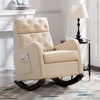 Dexmalle Nursery Rocking Chair with Rubber Wood Legs and Side Pocket - image 2 of 4