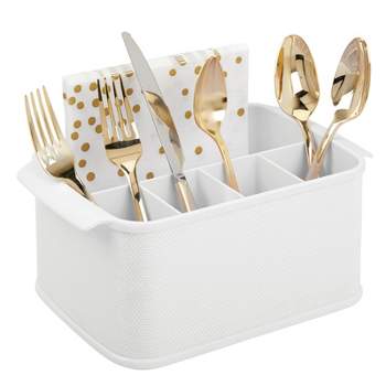 mDesign Plastic Cutlery Storage Organizer Caddy Bin