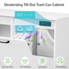 Sandinrayli 20 Gallon Tilt Out Wood Trash Can Cabinet with Deodorizing Function Laundry Hamper, White - 3 of 4
