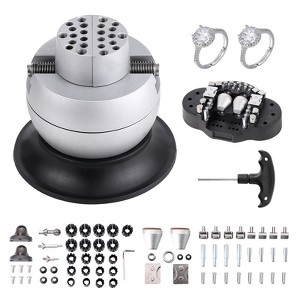 VEVOR Ball Vise, 3" Engraving Setting Tool, 360° Rotation Engraving Block Vise, 70 PCS Attachment  Engraving Block Tools Standard Block, Black&Silver - 1 of 4