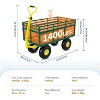 Steel Garden Cart Heavy Duty with 10" Wheels for Gardening Soil, Tools, and Plant Transport - 3 of 4