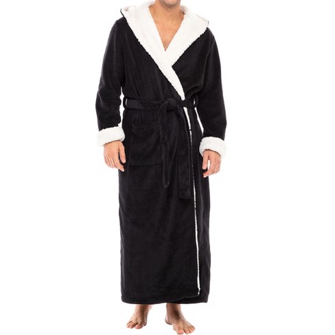 ADR Men's Robe, Warm Winter Plush Hooded Bathrobe Man, Full Length Fleece Robe Man with Hood - image 1 of 4