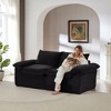 AENKYO Modern Corduroy Loveseat Sofa for Small Spaces, Comfy 2-Seater for Living Room, Bedroom, Office, Black - 3 of 4