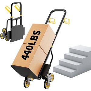 Clearance, Stair Climbing Hand Truck, Heavy Duty Folding Dolly Cart, 6 Wheels, 440 lbs Capacity, Retractable Handle - 1 of 4