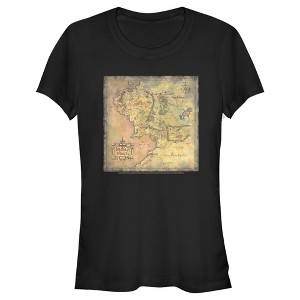 Juniors Womens Lord of the Rings Fellowship of the Ring Map of Middle Earth T-Shirt - 1 of 4