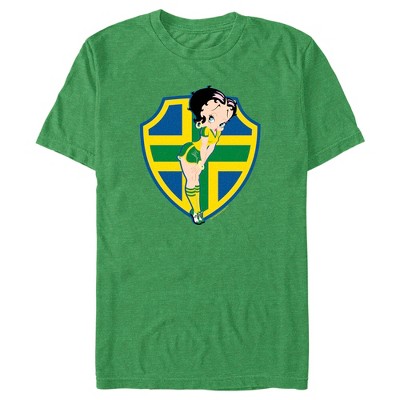 Women's Betty Boop Brazil Soccer Badge T-shirt - Athletic Heather