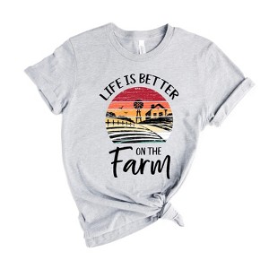 Simply Sage Market Women's Life Is Better On The Farm Sunset Short Sleeve Graphic Tee - 1 of 2