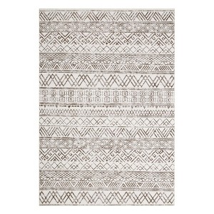 Machine Washable Rug with Rubber Backing Boho Geometric Area Rug Low Pile Foldable Rug Stain Resistant Indoor Carpet for Living Room Bedroom - 1 of 4