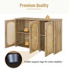 Retro 3-Door Sideboard with Large Storage Space Artificial Rattan Doors and Metal Handles, Accent Cabinet for Living Room and Hallway - 3 of 4