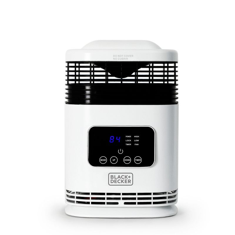 BLACK+DECKER Electric Heater with Digital Controls & LED Display, Remote Control, White, 1 of 8