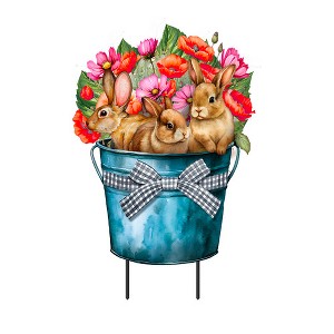 Briarwood Lane Spring Metal Art 28x15.5 Bucket of Bunnies For Spring Metal Art - 1 of 3